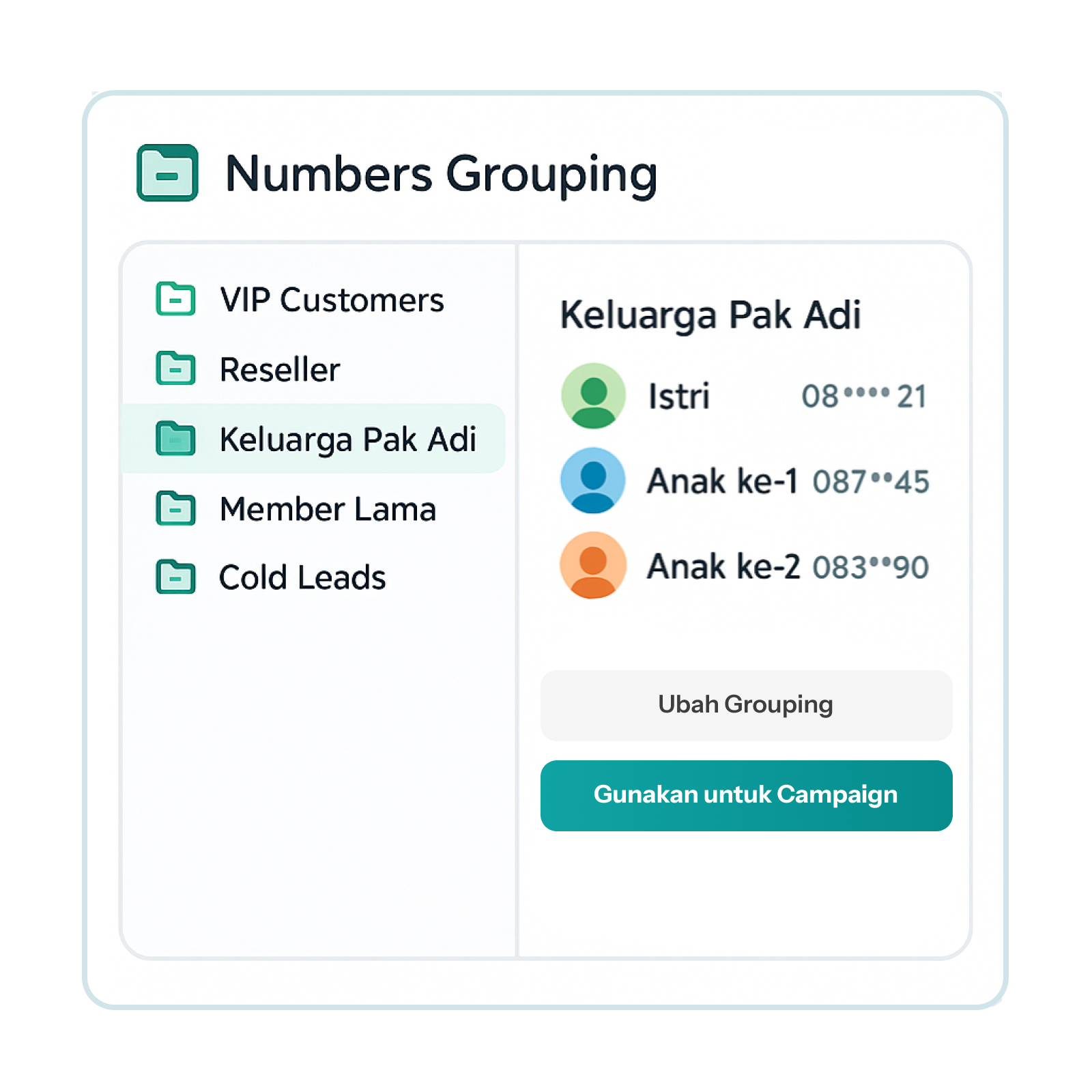 Numbers Grouping